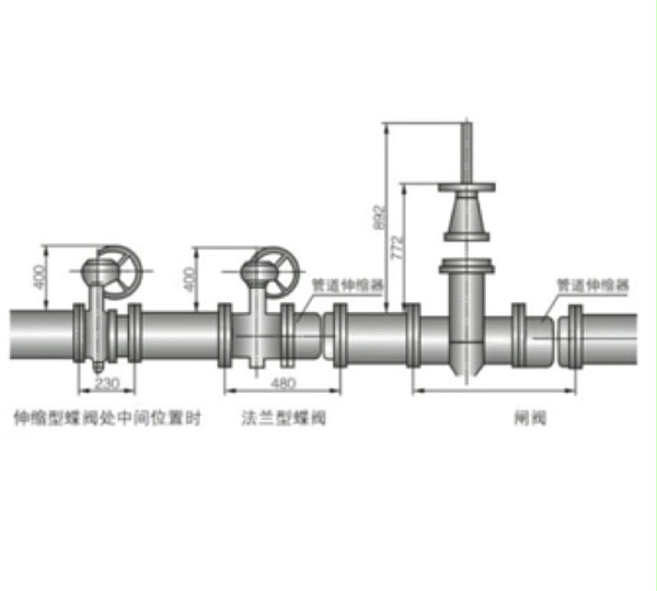 法兰涡轮中线蝶阀安装图