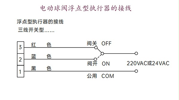 电动球阀浮点型执行器的接线