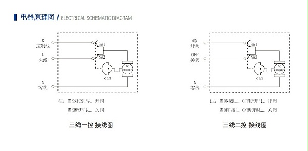 电动二通阀（三线制）电器原理图